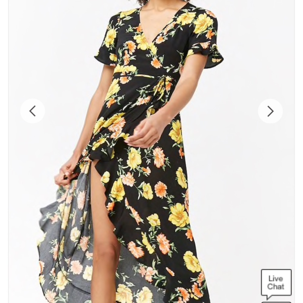 Floral maxi wrap dress